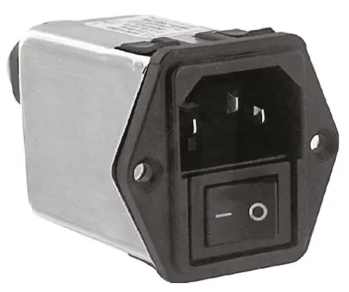 TE Connectivity C14  IEC Filter Stecker mit 2-Pol Schalter, 250 V ac / 6A, Snap-In / Kabelschuh-Anschluss