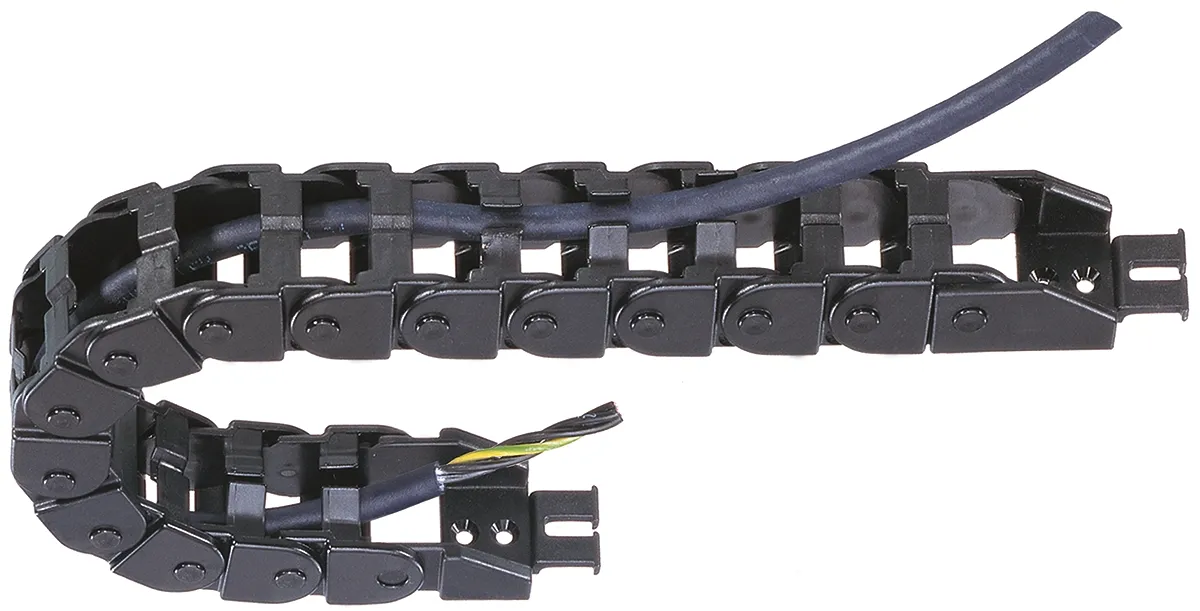 Igus e-chain, Z08 Kabel-Schleppkette Schwarz, 28,2 mm x 19.3mm Igumid NB, Länge 1m, Seitenwand Flexibel