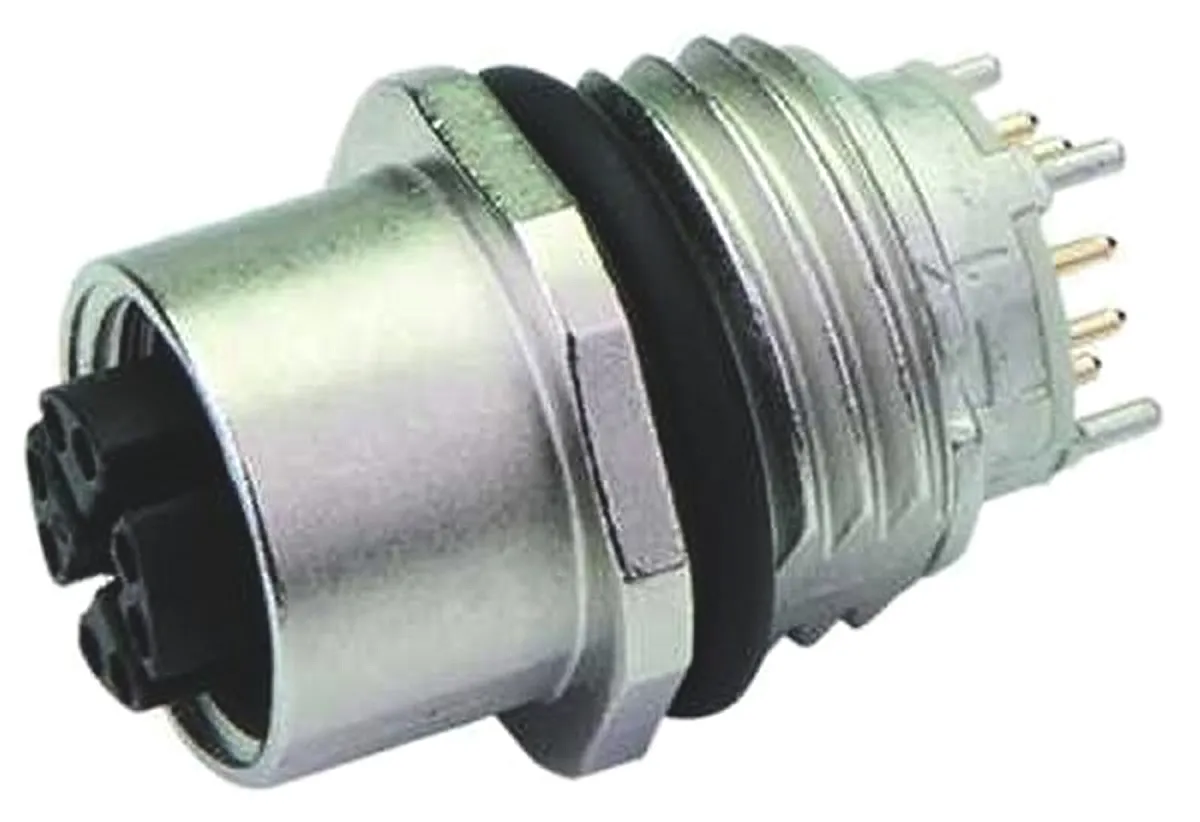 Telegartner M12 Rundsteckverbinder Buchse 8-polig / 1.0A Einbaumontage, Lötanschluss IP 67