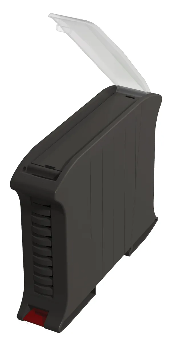 Italtronic DIN-Schienengehäuse, 101 x 22.5 x 79mm, Geh.Mat. ABS, Polycarbonat, Hutprofil, Schwarz, Massiv, belüftet,