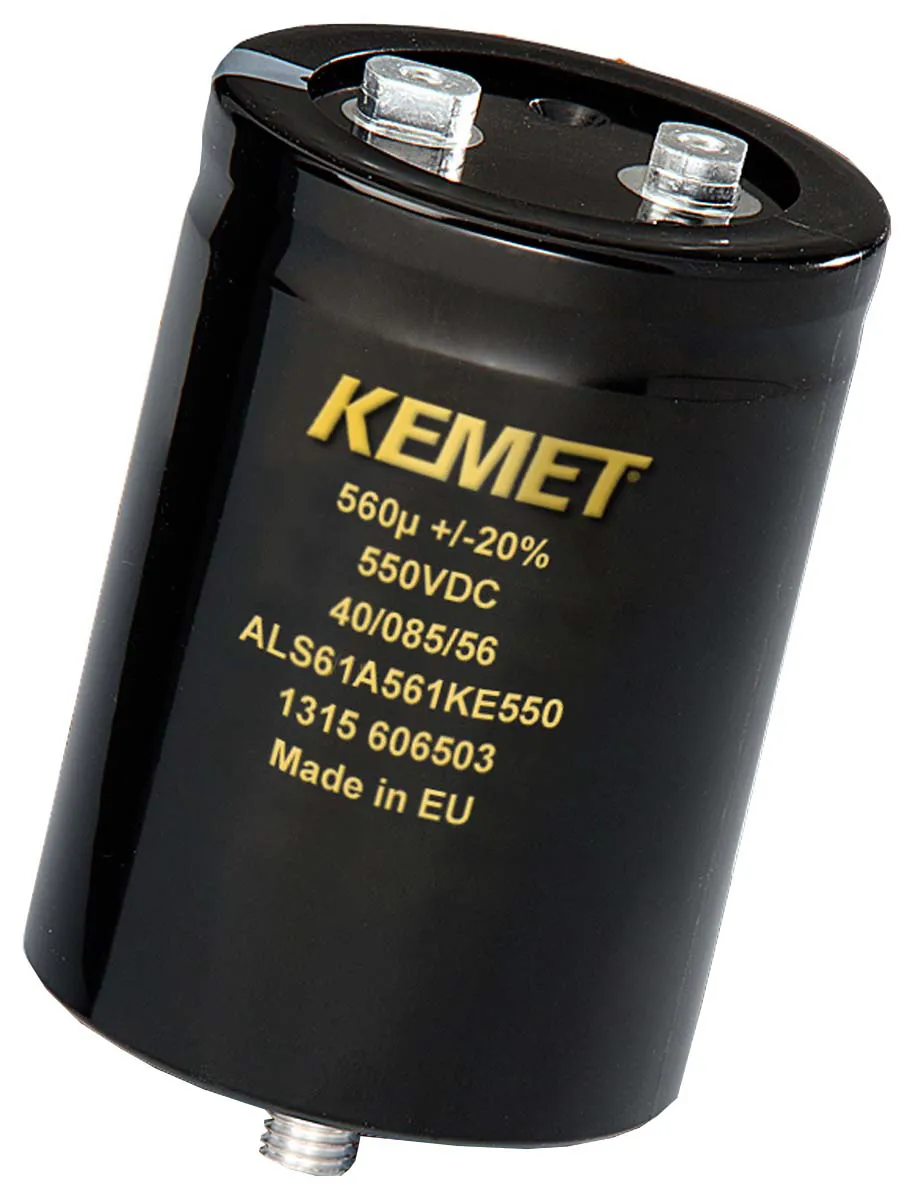 KEMET ALS61, Schraub Aluminium-Elektrolyt Kondensator 560μF ±20% / 550V dc, Ø 51mm x 82mm x 82mm, +85°C