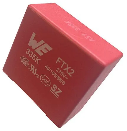 Würth Elektronik WCAP-FTX2 X2 Polypropylenkondensator PP 120nF ±10% / 275V ac, THT Raster 10mm