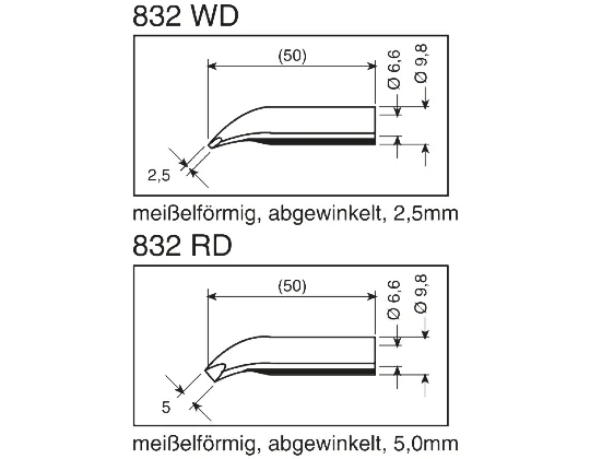 Ersa Lötspitze 1 x 2,5 mm flach Serie 832 für Elektrowerkzeug