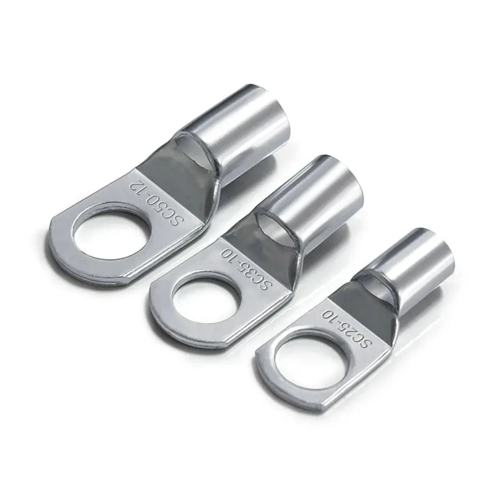 10PCS SC Type Wire Nose Terminal SC16 SC25 SC35 16-35 mm² Crimp Wire Nose Terminal Cable Connector Tinned Cable Lug 6-2AWG