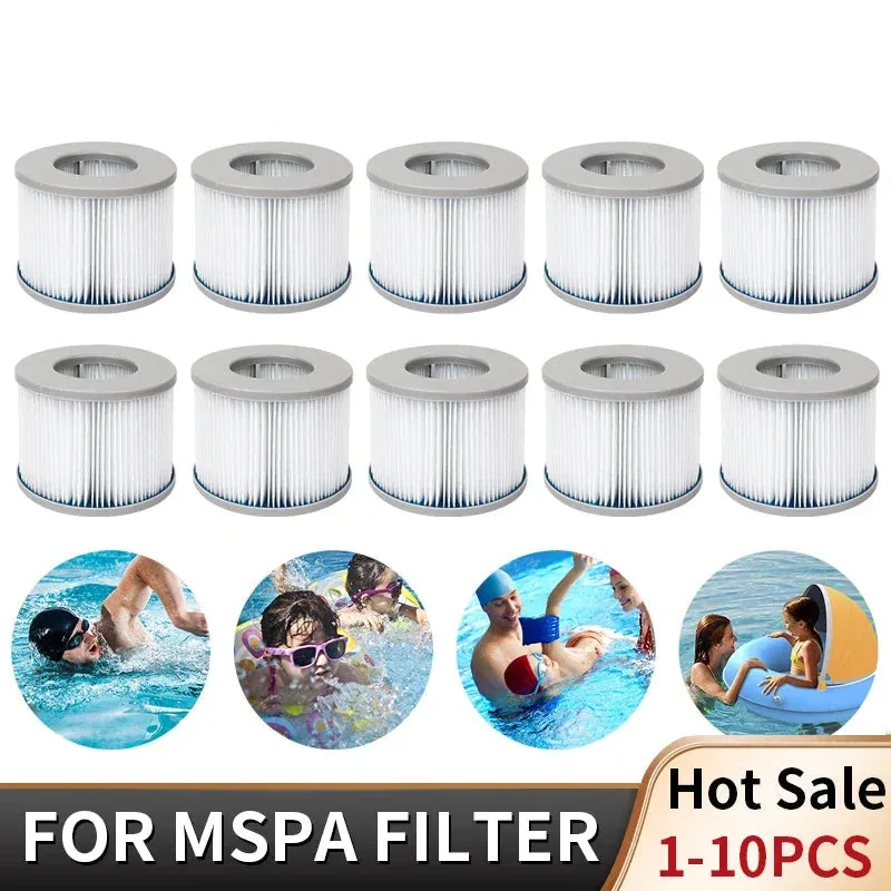 2-6 Stück Aufblasbarer Whirlpool Spa Badewannen-Wasserfilter-Kartuschen-Pumpen-Ersatzkit, Schwimmfreundlicher Elite-Whirlpool-Filter
