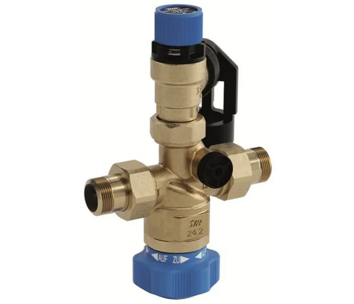 SYR Sicherheitsgruppe SYRobloc Plus 24.2 , DN 15, mit G1/2 Verschraubungen und 10 bar Sicherheitsventil, bleifrei 0024.15.062