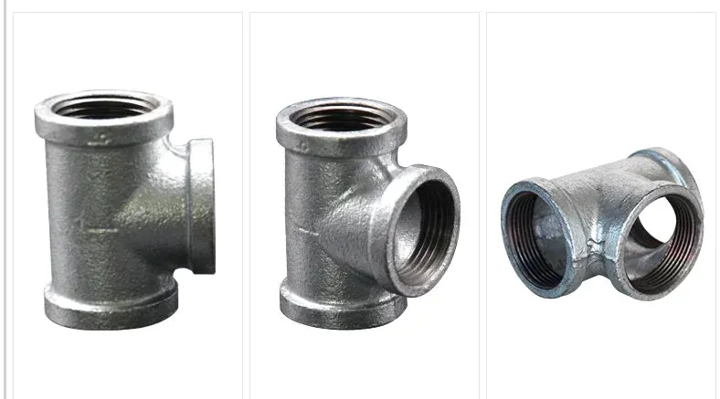 1pcs malleable iron fittings gas pipe fittings 1" 1/2" 3/4" threaded pipe galvanized steel fittings