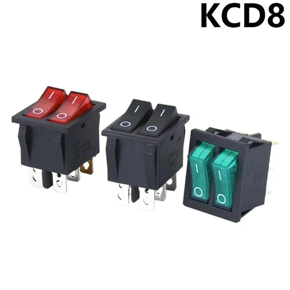 1PCS KCD8 6PIN 16A 250V 20A 125V Double Light Switch Rocker Switch Waterproof ON-OFF KCD6 Boat Power Switch
