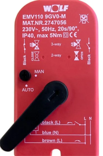 Wolf Steckmotor Auf/Zu EMV110 230VAC für CGB-2-38/55 und CHA-07-10 274705699