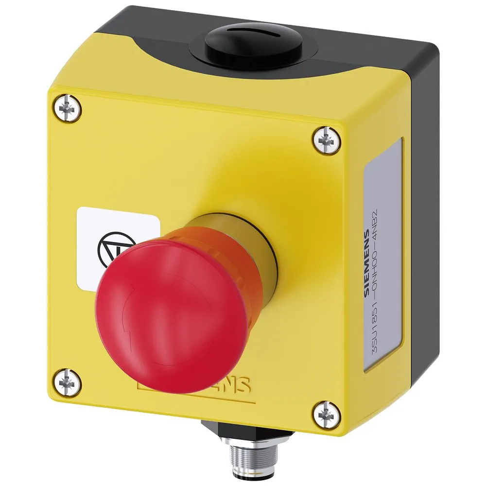 Siemens 3SU1 Steuerstation-Gehäuse, 1 x Ø 22mm, Schwarz, Gelb, Metall