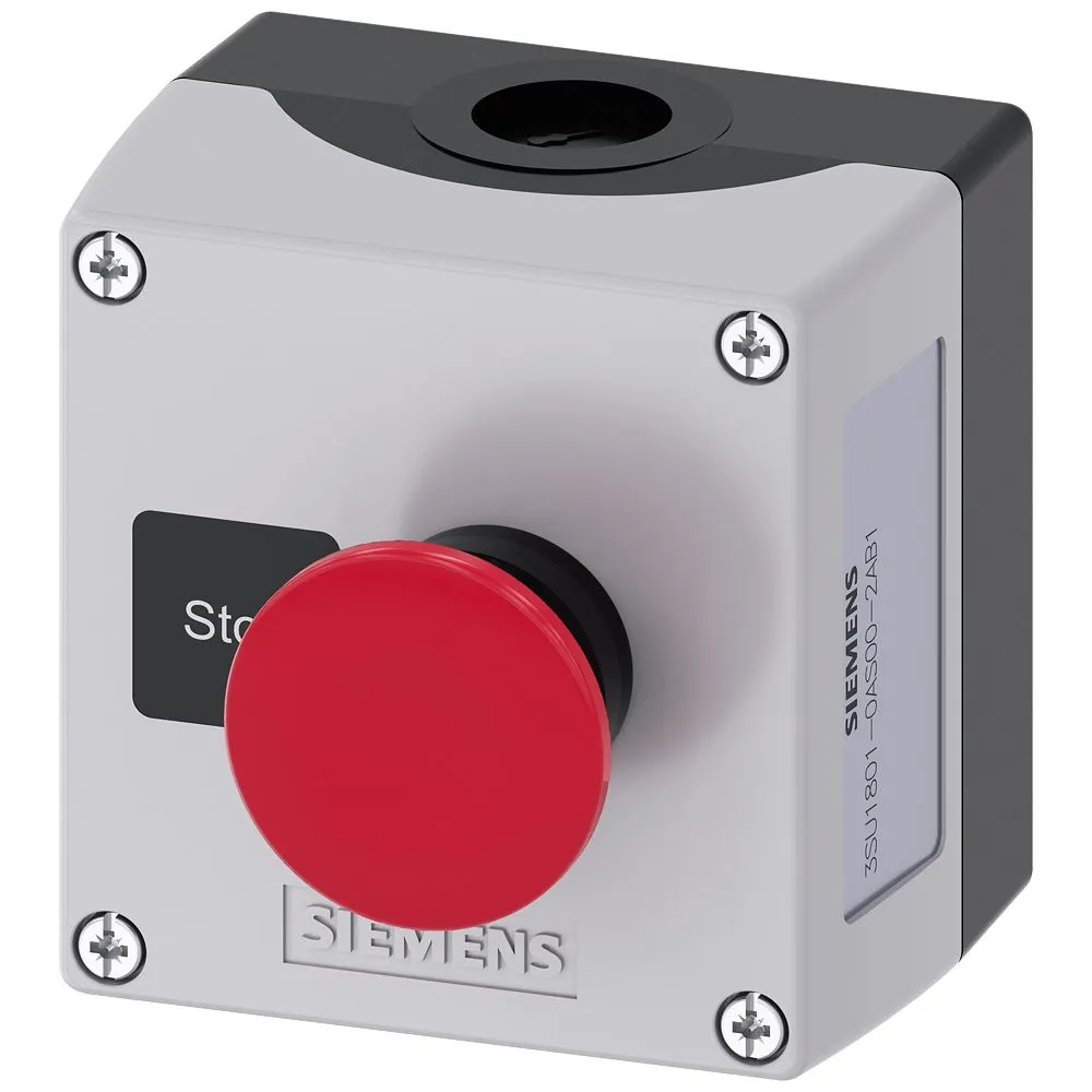 Siemens 3SU1 Steuerstation-Gehäuse, 1 x Ø 22mm, Schwarz, Grau, Kunststoff