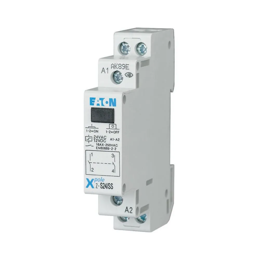 Eaton Impulsrelais 24V ac Spule DPST für DIN-Schienen 16A Monostabiles Relais