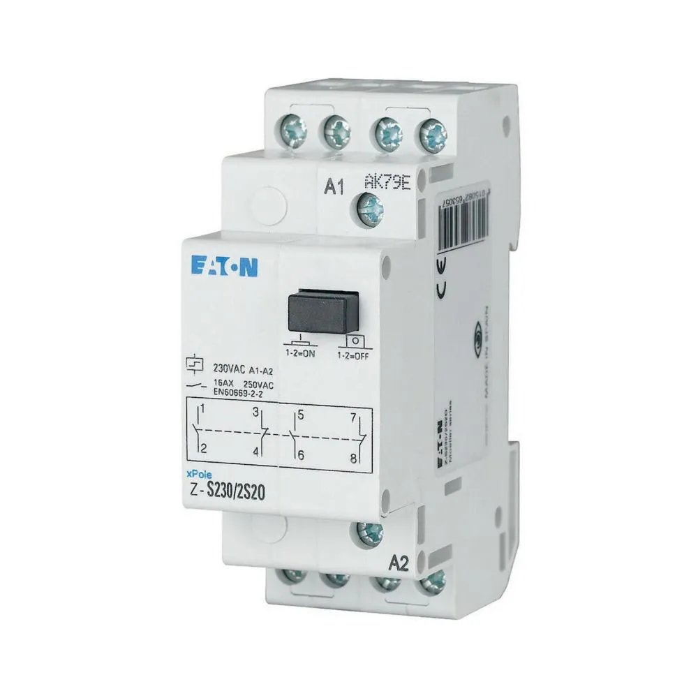 Eaton Impulsrelais 8V dc Spule DPST für DIN-Schienen 16A Monostabiles Relais