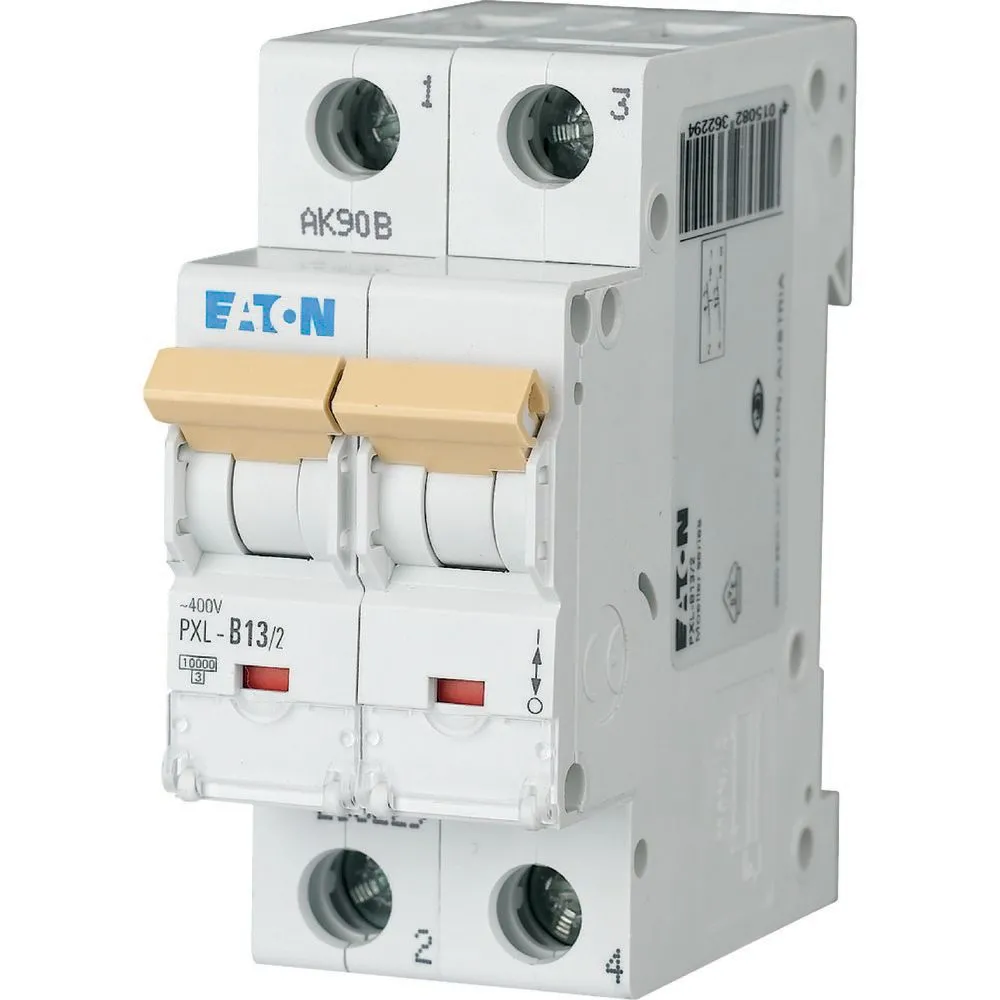 Eaton PXL Leitungsschutzschalter Typ D, Pol 2 13A 400V, Abschaltvermögen 10 kA xPole - PXL