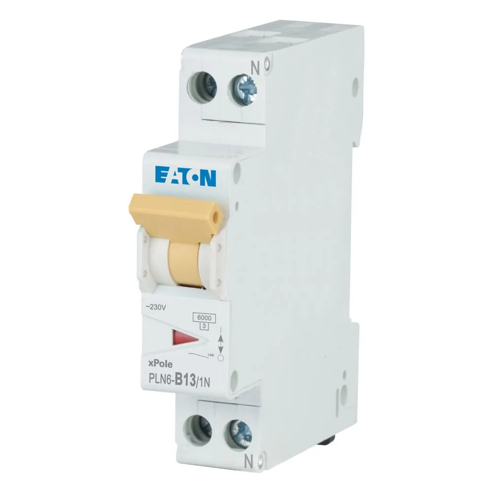 Eaton PLN6 Leitungsschutzschalter Typ B, Pol 1 13A 230V, Abschaltvermögen 6 kA PLN6