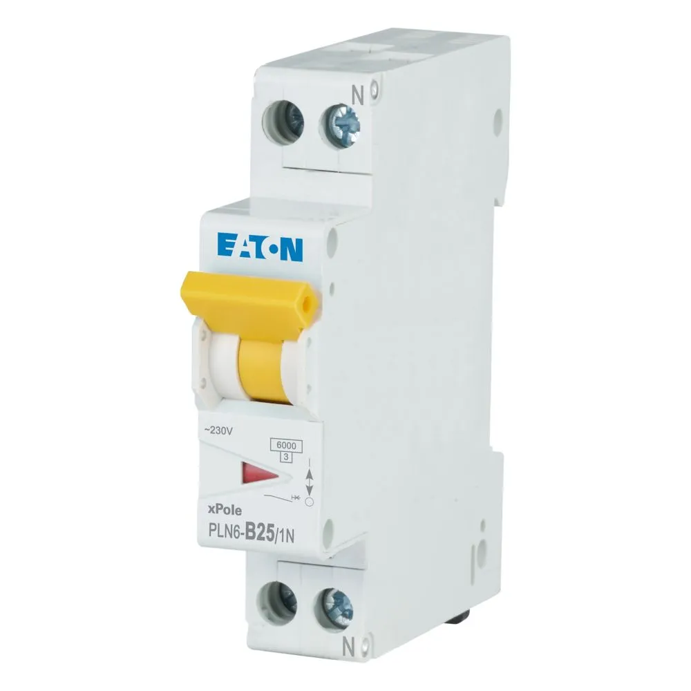 Eaton PLN6 Leitungsschutzschalter Typ B, Pol 1 25A 230V, Abschaltvermögen 6 kA PLN6