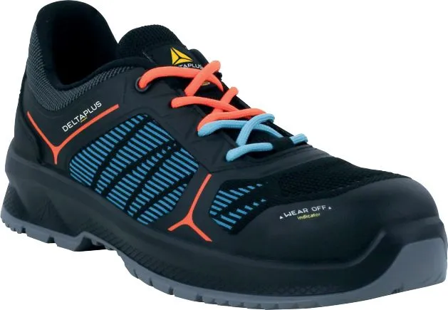 Delta Plus CAMPIONE S1PS SR Unisex Berufsschuhe Schwarz, Blau, mit Zehen-Schutzkappe Verbundmaterial, Größe 38 / UK 5