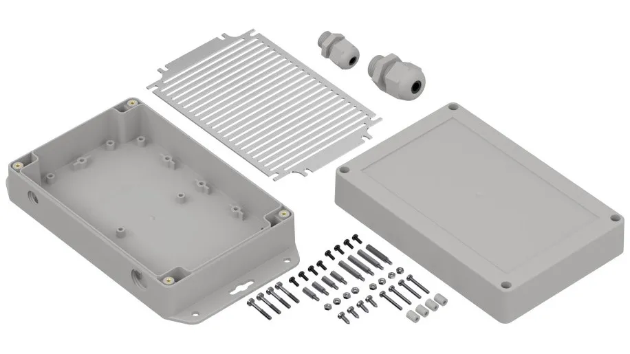 RS PRO Polycarbonat Universal-Gehäuse Hellgrau Außenmaß 180.1 x 60.1 x 120mm IP67