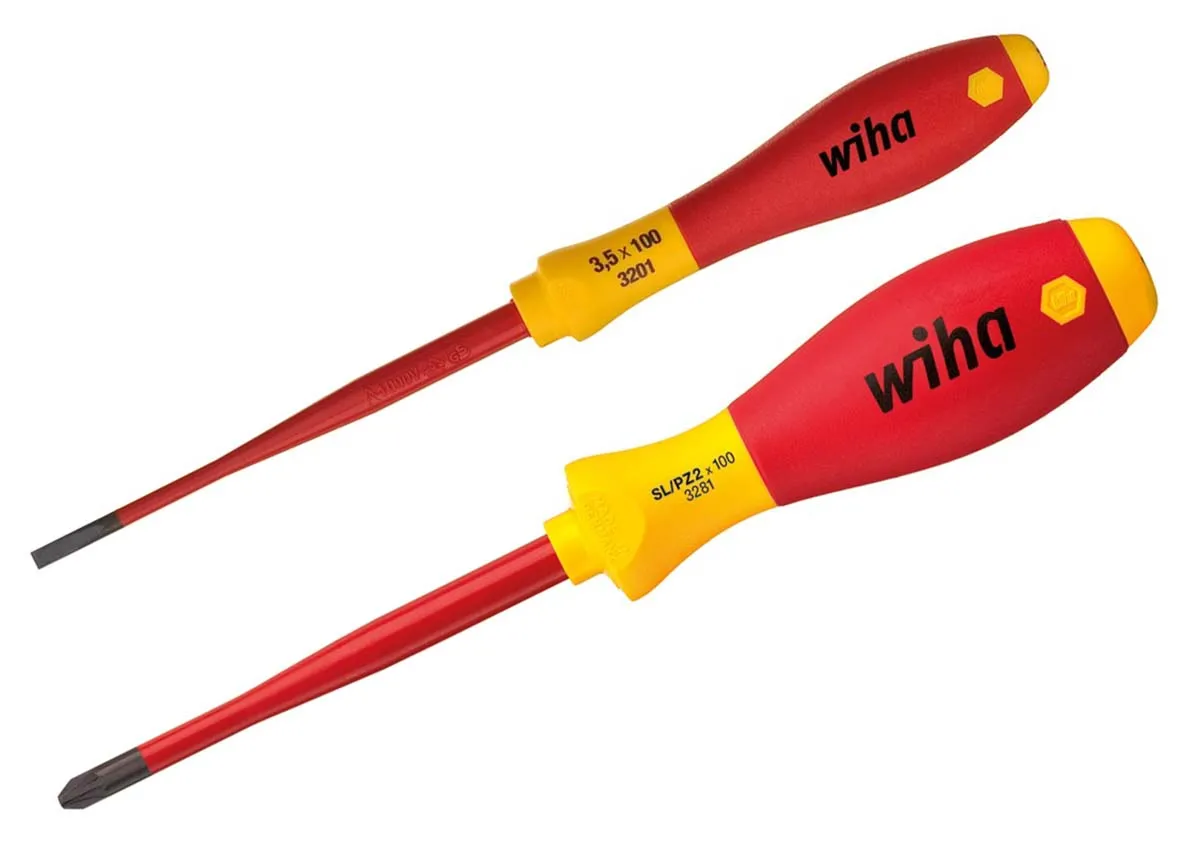 Wiha Isolierter Schraubendrehersatz, 2-teilig Schlitz, POZIDRIV