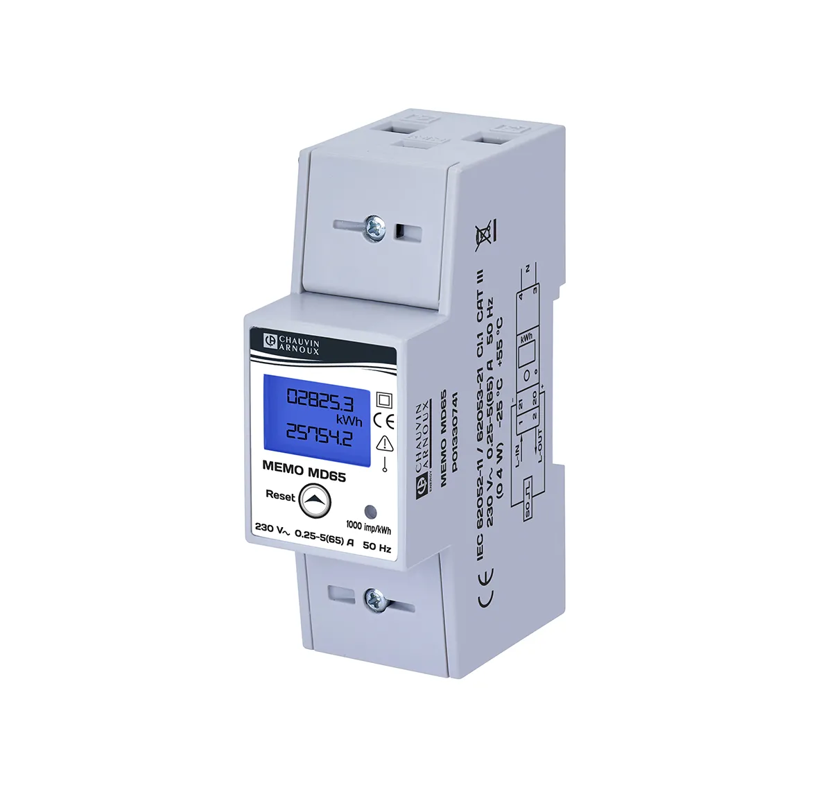 Chauvin Arnoux Energy MEMO MD65 Energiemessgerät LCD, 6-stellig / 1-phasig, Impulsausgang