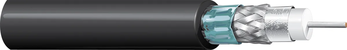 Belden RG7 Koaxialkabel, Verlegekabel, 75 Ω, 305m, Aussen ø 0.32 (Jacket)Zoll, Schwarz