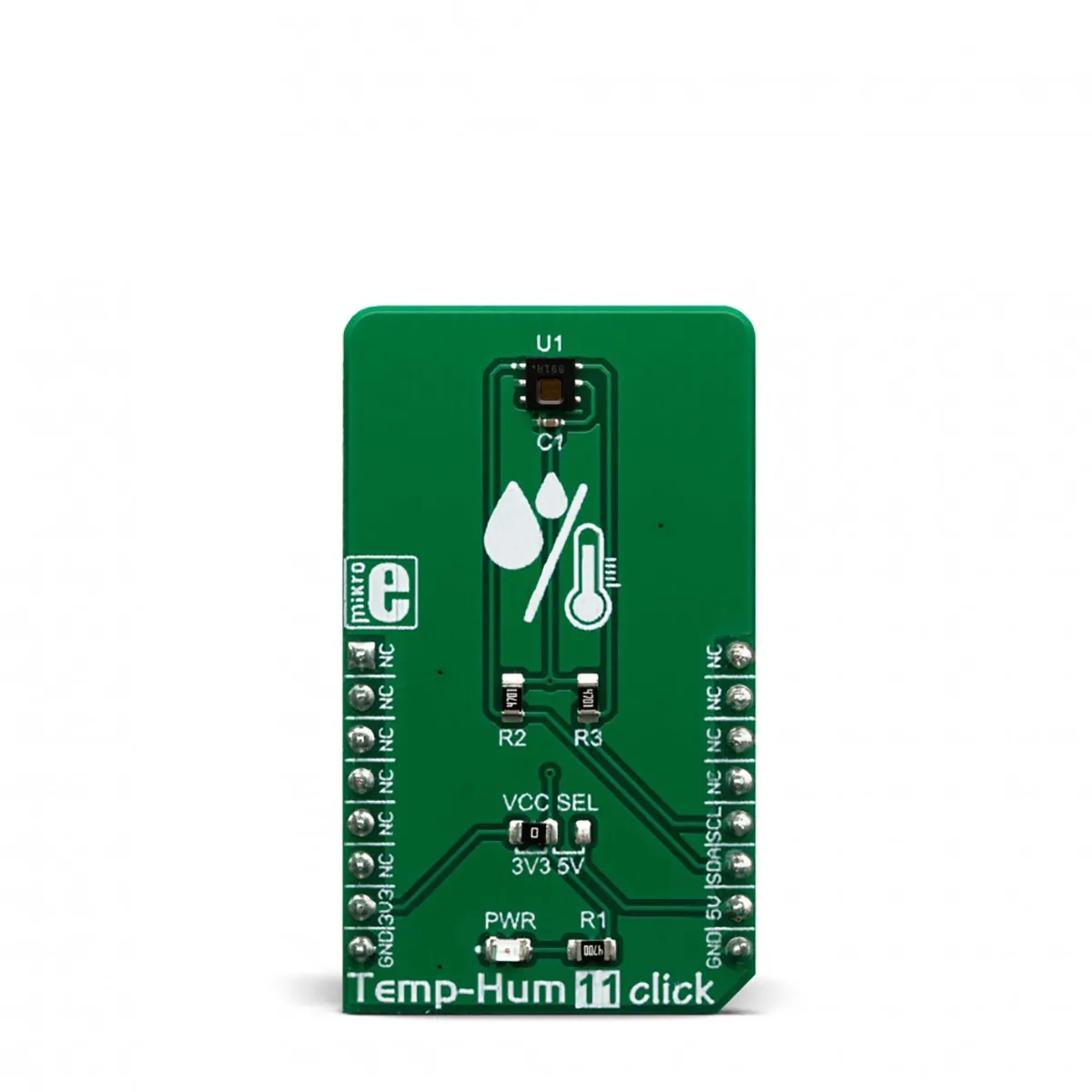 MikroElektronika HDC1080 Temp&Hum 11 Click Entwicklungskit, Temperatur- und Feuchtigkeitssensor