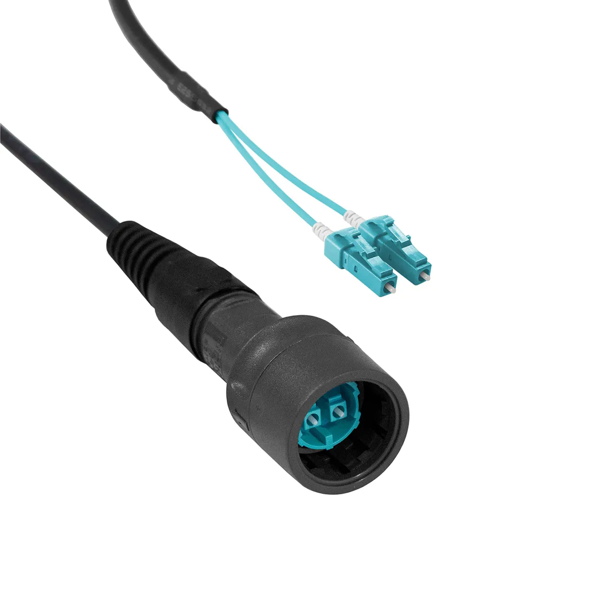 Bulgin 6000 LWL-Kabel 10m Multi Mode Patchkabel Aqua 50/125μm LC LC