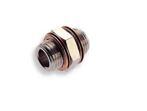 Norgren 16 G1/4 Stecker x G1/4 Stecker Gerader Gewindeadapter, Mit Gewinde, Messing vernickelt, G1/4 Stecker, 18 bar