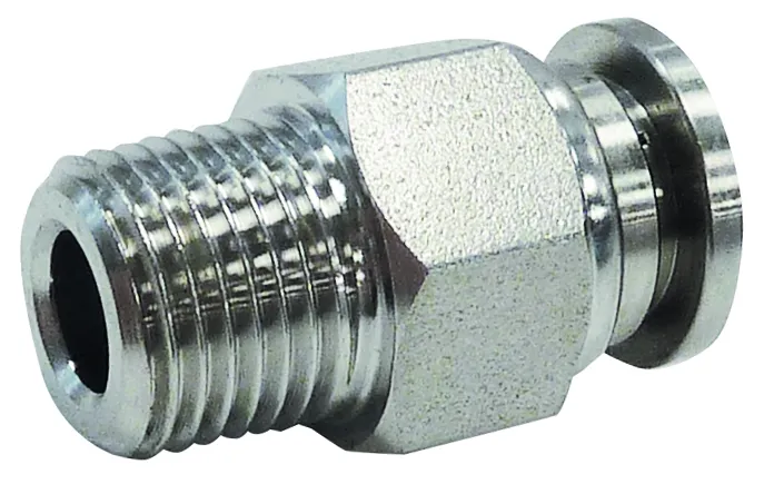 RS PRO Pneumatik Rohrverbinder, gerade Edelstahl 316, NPT1/4 Stecker, Mit Gewinde, 8mm