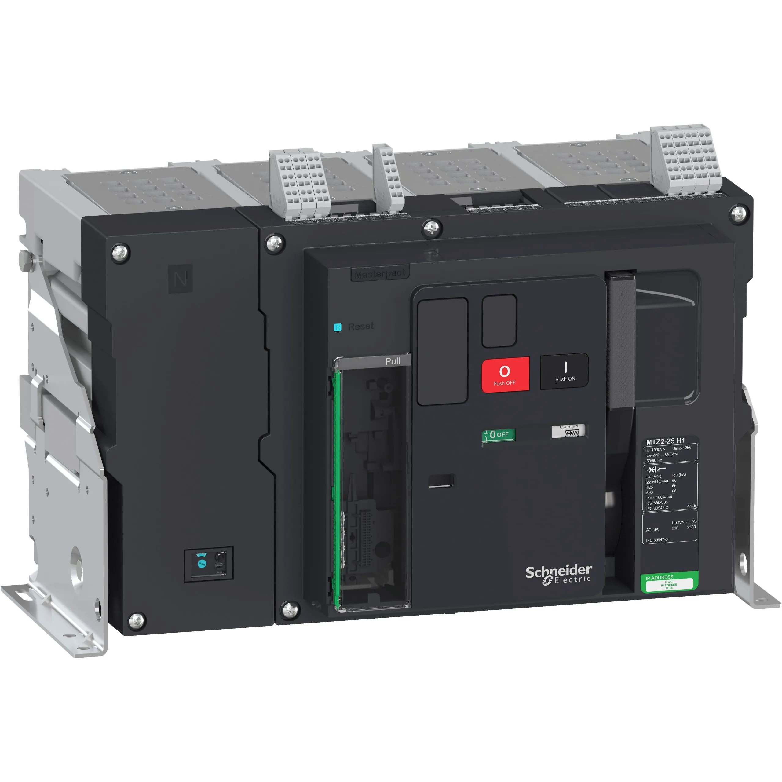 Schneider Electric Masterpact MTZ2 25H1, Leistungsschalter MCCB 4-polig, 2.5kA, Fest