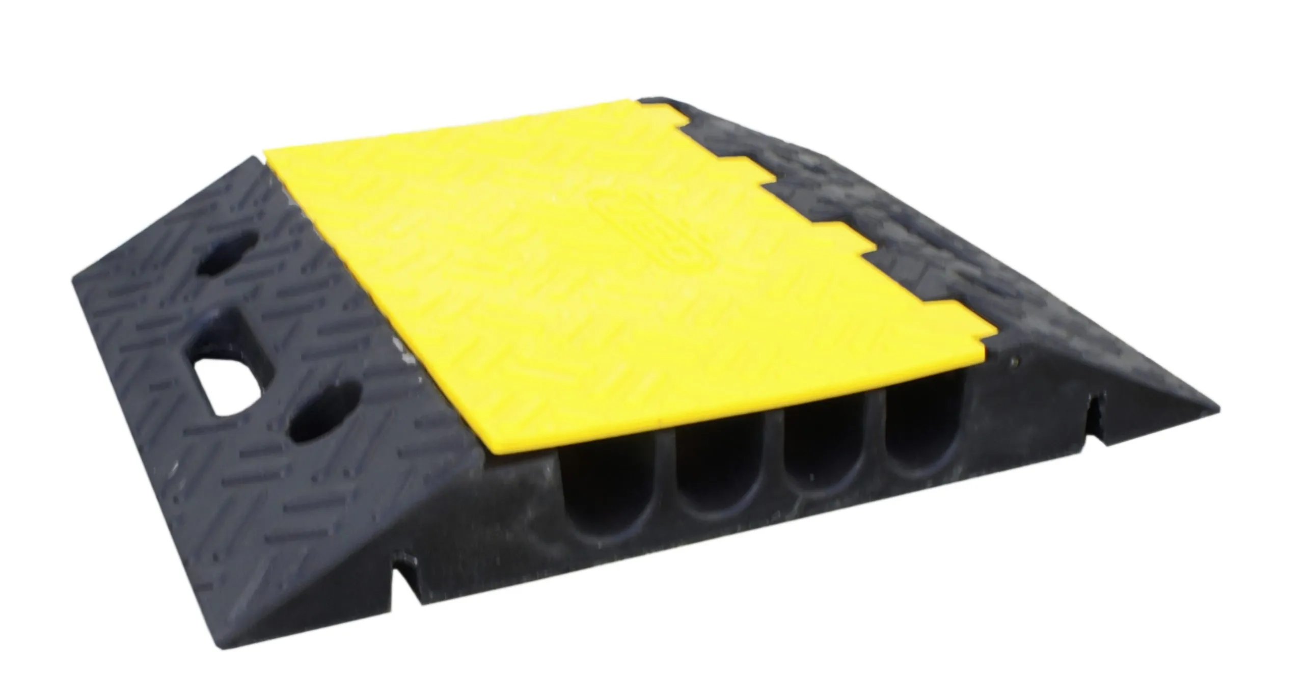 RS PRO Kabelabdeckung, Kabelbrücke, Innen-Ø 35mm 4 x 35mm, 400 mm x 500mm Gummi, Schwarz/Gelb 4-kanalig