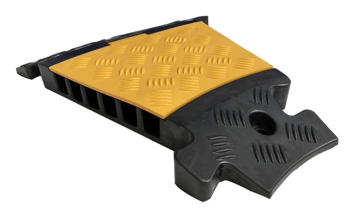 RS PRO Kabelabdeckung, Kabelbrücke, Innen-Ø 25mm 25 x 34mm, 500 mm Gummi, Schwarz/Gelb 6-kanalig