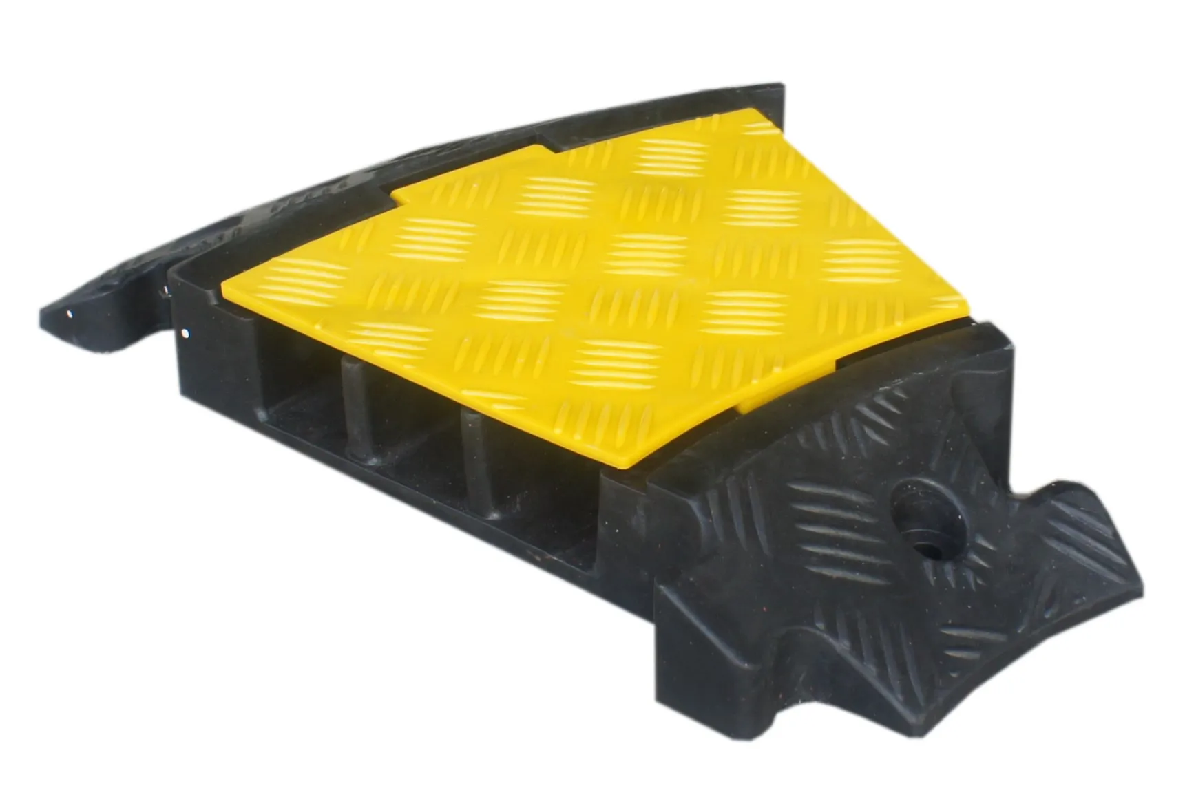 RS PRO Kabelabdeckung, Kabelbrücke, Innen-Ø 58 x 52mm 3 x 58 x 52mm, 500 mm x 600mm Gummi, Schwarz/Gelb 3-kanalig