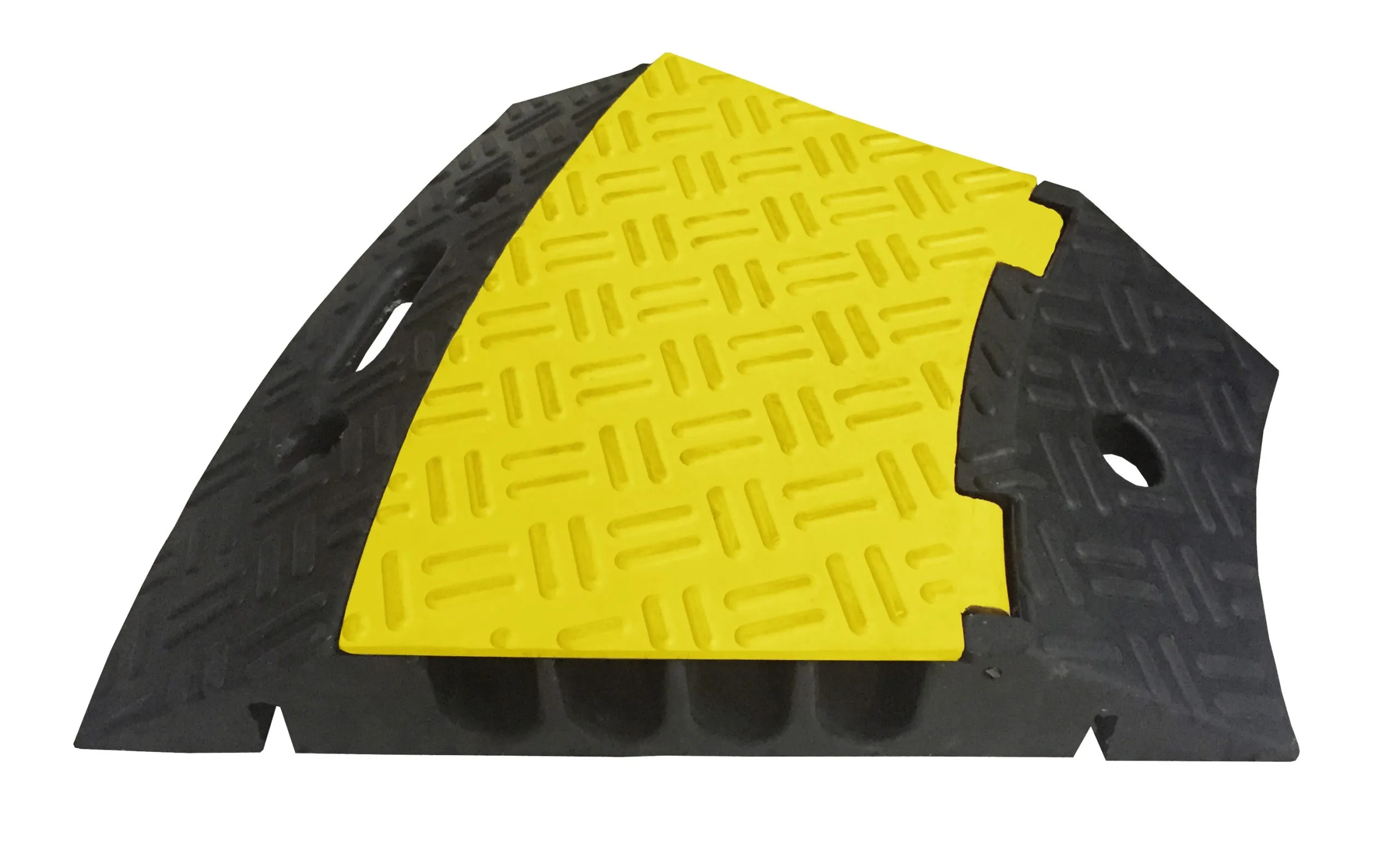 RS PRO Kabelabdeckung, Kabelbrücke, Innen-Ø 35mm 4 x 35mm, 500 mm Gummi, Schwarz/Gelb 4-kanalig