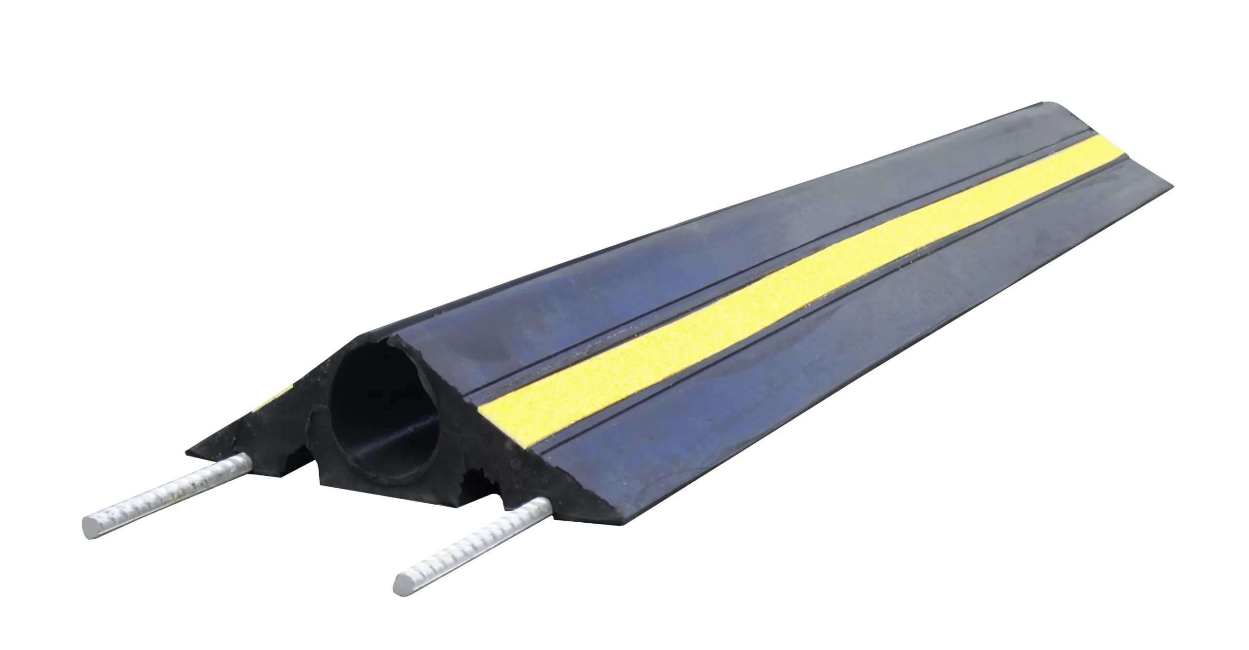 RS PRO Kabelabdeckung, Kabelbrücke, Innen-Ø 60mm ø60mm, 240 mm x 1m Gummi, Schwarz/Gelb 1-kanalig