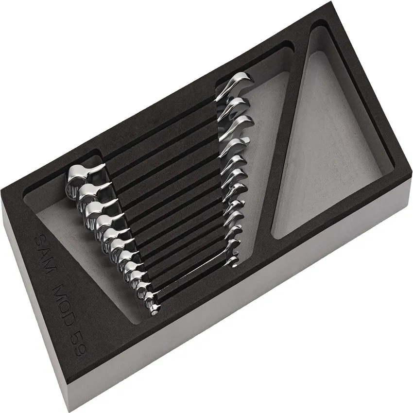 SAM 50A Maulschlüsselsatz CrV-Stahl, 12-teilig 7 → 19 mm