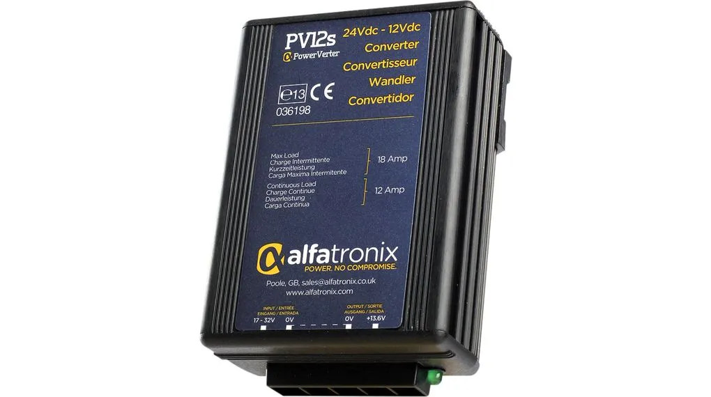 Alfatronix PV DC/DC-Wandler 144W 12 IN, 13.6V dc OUT / 18 Clip-Befestigung