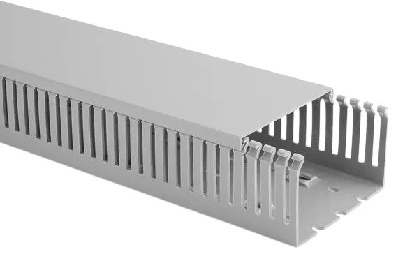 HellermannTyton HTWD-PN Verdrahtungskanal Grau, 80 mm x 40mm Kunststoff, Länge 2m, Seitenwand Eng