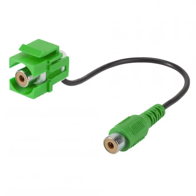 Cinch (RCA), 2-pol , Kunststoff-, Patchkabel-Einbau, vernickelte(r) Kontakt(e), Keystone Clip-In, gr