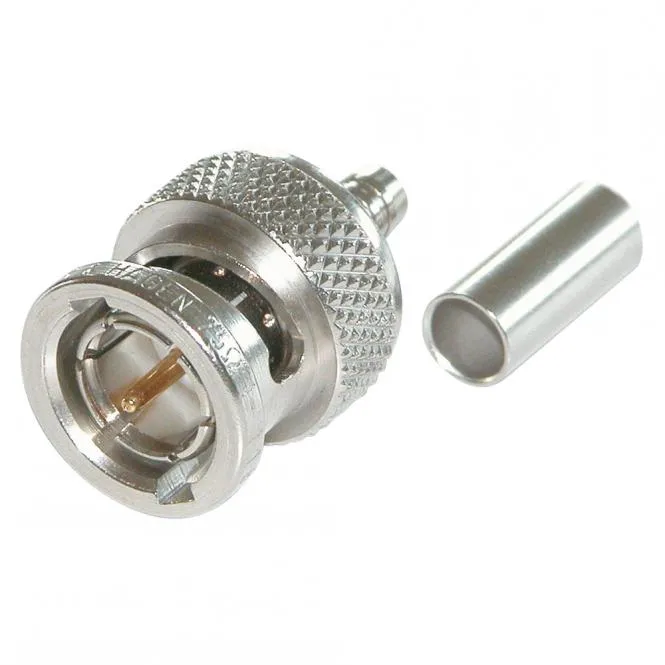 DAMAR & HAGEN BNC Crimp-Kabelstecker 0.4/2.5, gerade, nickelfarben