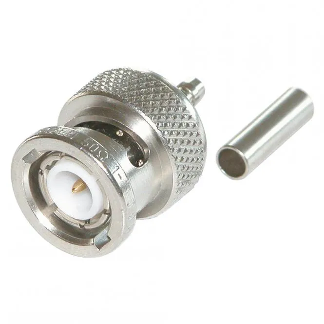 DAMAR & HAGEN BNC Crimp-Kabelstecker 0.6/1.7, gerade, nickelfarben