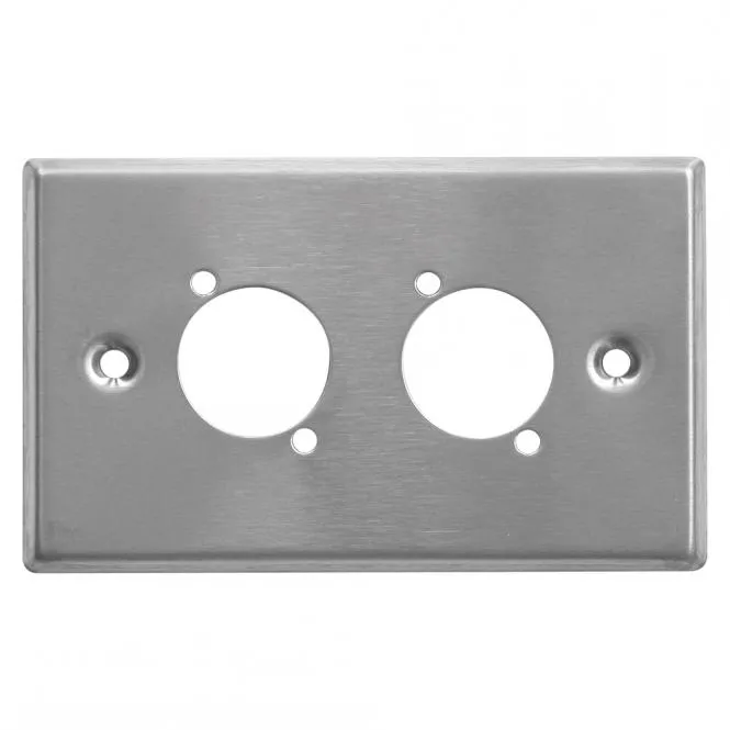 Leerblende zur Wandmontage, 2 x Universal D-Bohrung, Breite: 114 mm, Höhe: 68 mm, grau