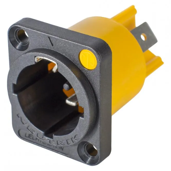 NEUTRIK PowerCon, 3-pol , Kunststoff-, Stecktechnik-Einbaustecker, versilberte(r) Kontakt(e), Type D