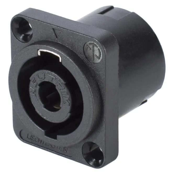 NEUTRIK SpeakON, 4-pol , Kunststoff-, Printtechnik vertikal-Einbaustecker, versilberte(r) Kontakt(e)