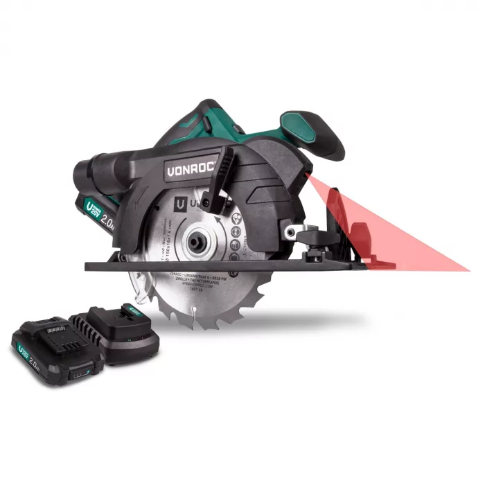 Handkreissäge 20V - 150mm | Mit 2x 2.0Ah Akku's und Ladegerät