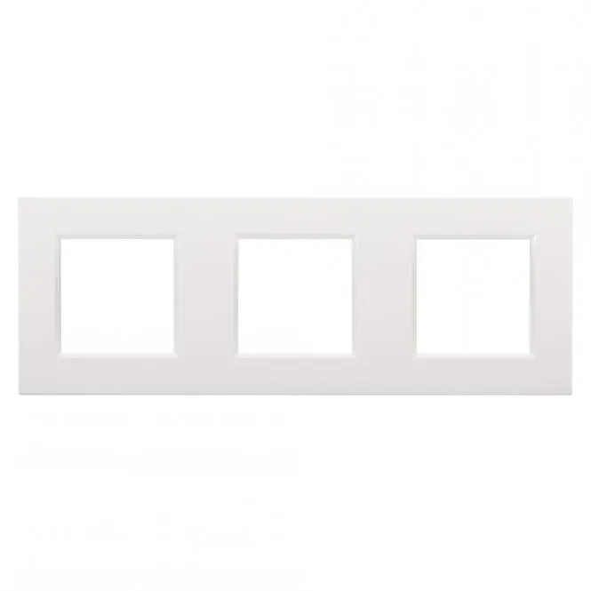 Schalterrahmen 3-fach außen 80 x 222 mm, Baugröße: 45x45 mm, Kunststoff, Farbe: reinweiß | W45KW-SR-