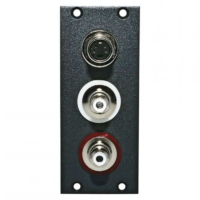 Steckverbinder-Modul S-Video + 2 x Cinch / RCA female Patch A/V, 2 HE, 1 BE für SYS-Gehäuseserien, F