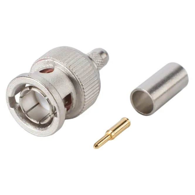 Telegärtner BNC Crimp-Kabelstecker 0.6/2.8, gerade, nickelfarben